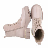 Beige halfhoge mixed boot Agata_