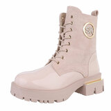 Beige halfhoge mixed boot Agata_