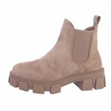 Korte nude kleurige suede Chelsea boot Marika_