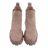 Korte nude kleurige suede Chelsea boot Marika_