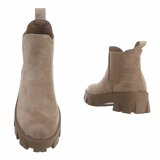 Korte kaki bruine suede Chelsea boot Marika_