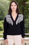 Fashion zwarte cardigan met vleugels_