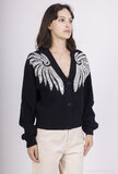 Fashion zwarte cardigan met vleugels_