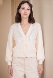 Fashion beige cardigan met vleugels_