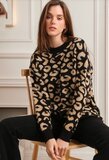 Pull noir avec paillettes beiges_