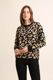 Pull noir avec paillettes beiges_