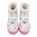 Bottes d'hiver pour filles blanches-roses Elsie_