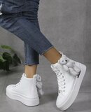 Witte hoge textiel sneaker Katia_