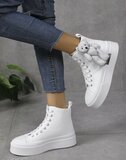 Witte hoge textiel sneaker Katia_