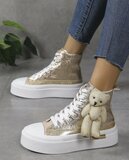 Gouden hoge textiel sneaker Katia_