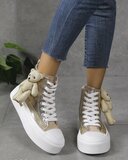 Gouden hoge textiel sneaker Katia_