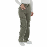 Pantalon cargo vert kaki tendance en denim_