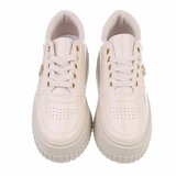 Beige lage lak sneaker Arlette_