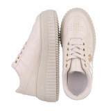 Beige lage lak sneaker Arlette_