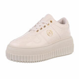 Beige lage lak sneaker Arlette_