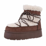 Bruin-beige gemoltoneerde winterboot Many_