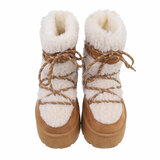 Camelkleurige-beige gemoltoneerde winterboot Many_