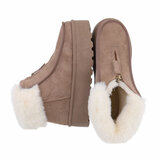 Kaki bruine daimen winterboot Fenna_