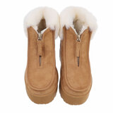 Camelkleurige daimen winterboot Fenna_