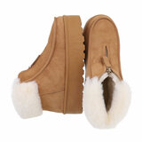 Camelkleurige daimen winterboot Fenna_