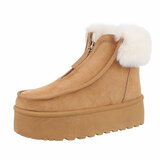 Camelkleurige daimen winterboot Fenna_