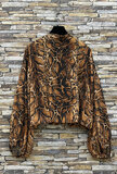 Trendy korte blouse met strik in pythonprint_