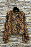 Trendy korte blouse met strik in pythonprint_