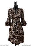 Stijlvolle beige leopardprinted hemdjurk_