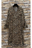 Stijlvolle beige leopardprinted hemdjurk_