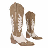 Hoge kaki-beige cowboy laars Besna_