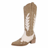 Hoge kaki-beige cowboy laars Besna_