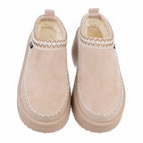 Beige kort daimen winterlaarsje Indy_