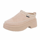 Beige kort daimen winterlaarsje Indy_