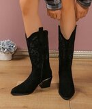 Zwarte daimen biker/western boot Rennie_