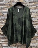 Chique donker groene blouse in satijn_