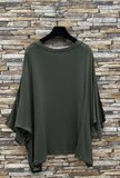 Chique donker groene blouse in satijn_