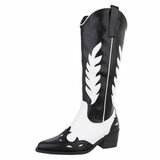 Bottes de cow-boy noires-blanches-Besna_