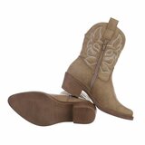 Kaki bruine biker-western boot Selinde._