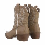 Kaki bruine biker-western boot Selinde._