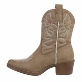 Kaki bruine biker-western boot Selinde._