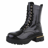 Zwarte halfhoge lak boot Franciska_