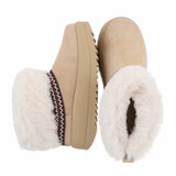 Beige korte daimen winterboot Phina_