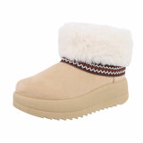 Beige korte daimen winterboot Phina_