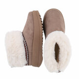 Kaki bruine korte daimen winterboot Phina_