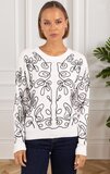 Prachtige wit-zwarte gebreide pullover_