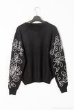 Magnifique pull-over tricoté blanc-noir_