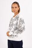 Magnifique pull-over tricoté blanc-noir_