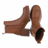 Camelkleurig high heel enkellaarsje Elly_