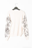 Magnifique pull-over tricoté taupe-beige_