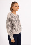 Magnifique pull-over tricoté taupe-beige_